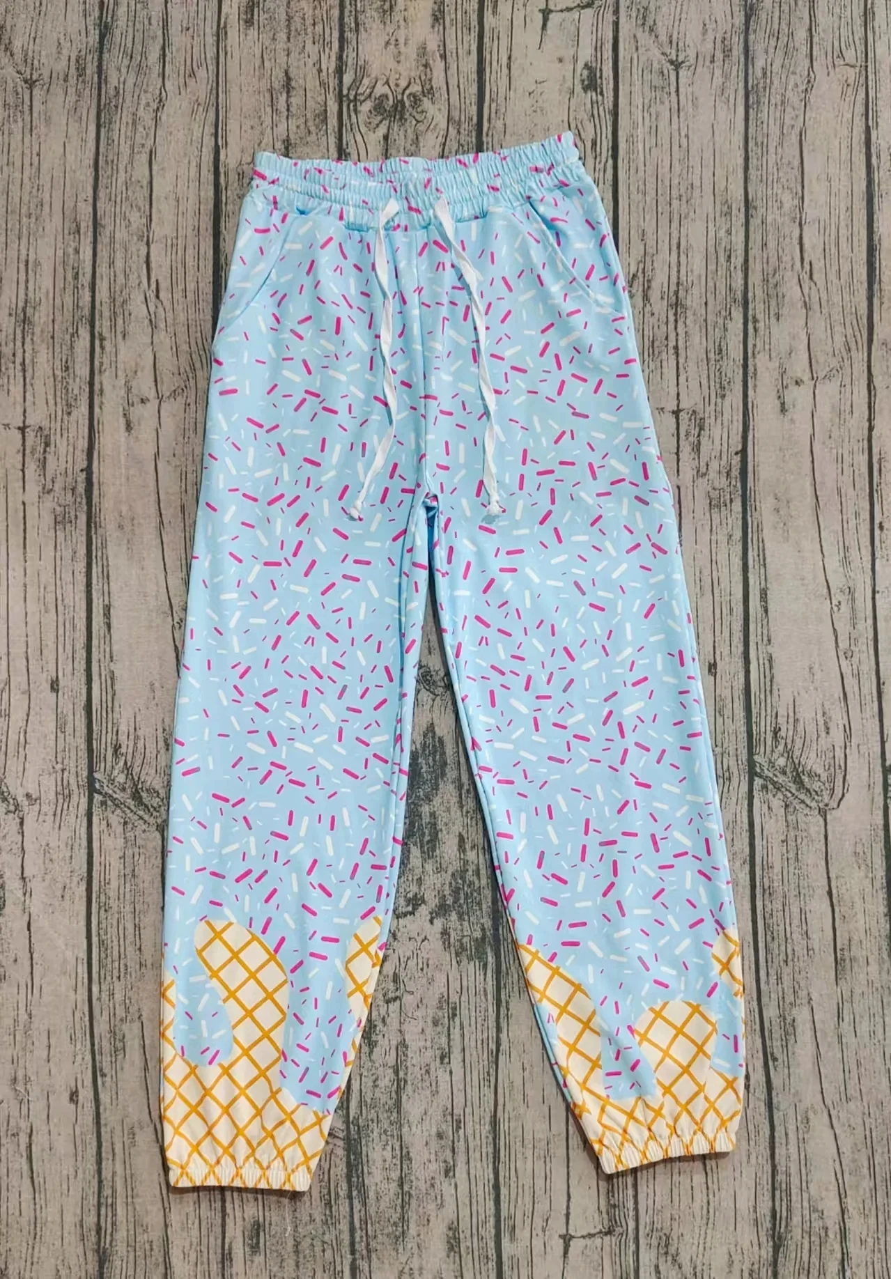 

Wholesale Adult Blue Sprinkles Pants Trousers Woman Adjustable Comfortable Girl Clothing Women Yoga Active Wear