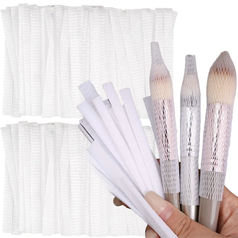 

50-200pcs Protective Mesh for Makeup Brush Cosmetic Brush Net Cover Bottle Plastic Flower Net Covers Storage Organization Tools