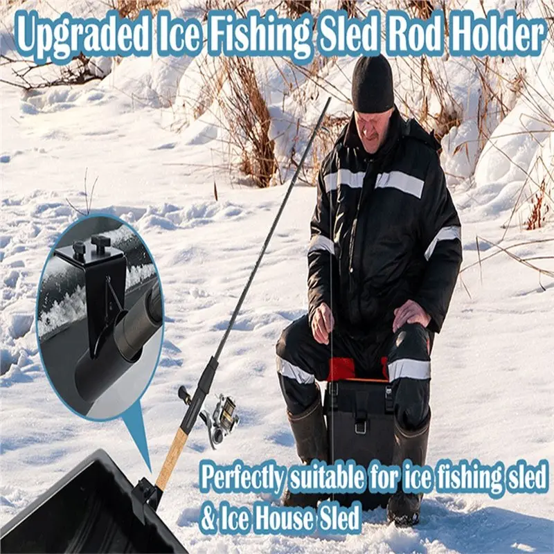 【가격 인하!】얼음낚시대 홀더 조절 가능 헤비 듀티 핸즈프리 슬레드 휴대용 낚시대 지지대