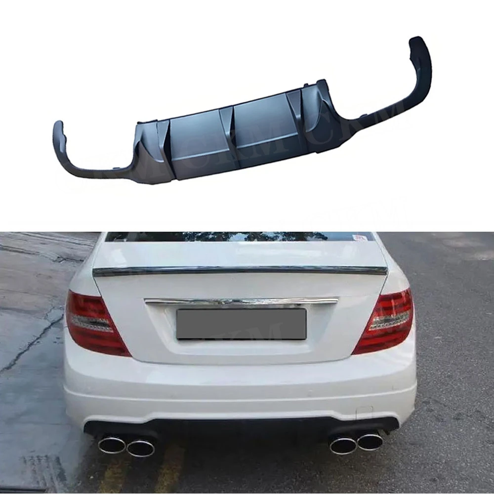 

W204 ABS Black Rear Bumper Diffuser Spoiler Car Accessories for Mercedes Benz C Class C63 AMG 2012 2013 2014 Bodykits