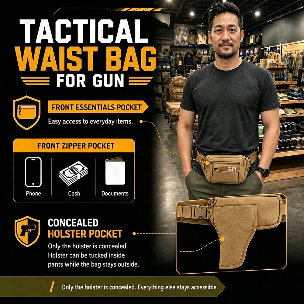 Tactical Waist Fanny Pack Conc - đánh giá và giá Edc Concealed Carry Fanny Pack