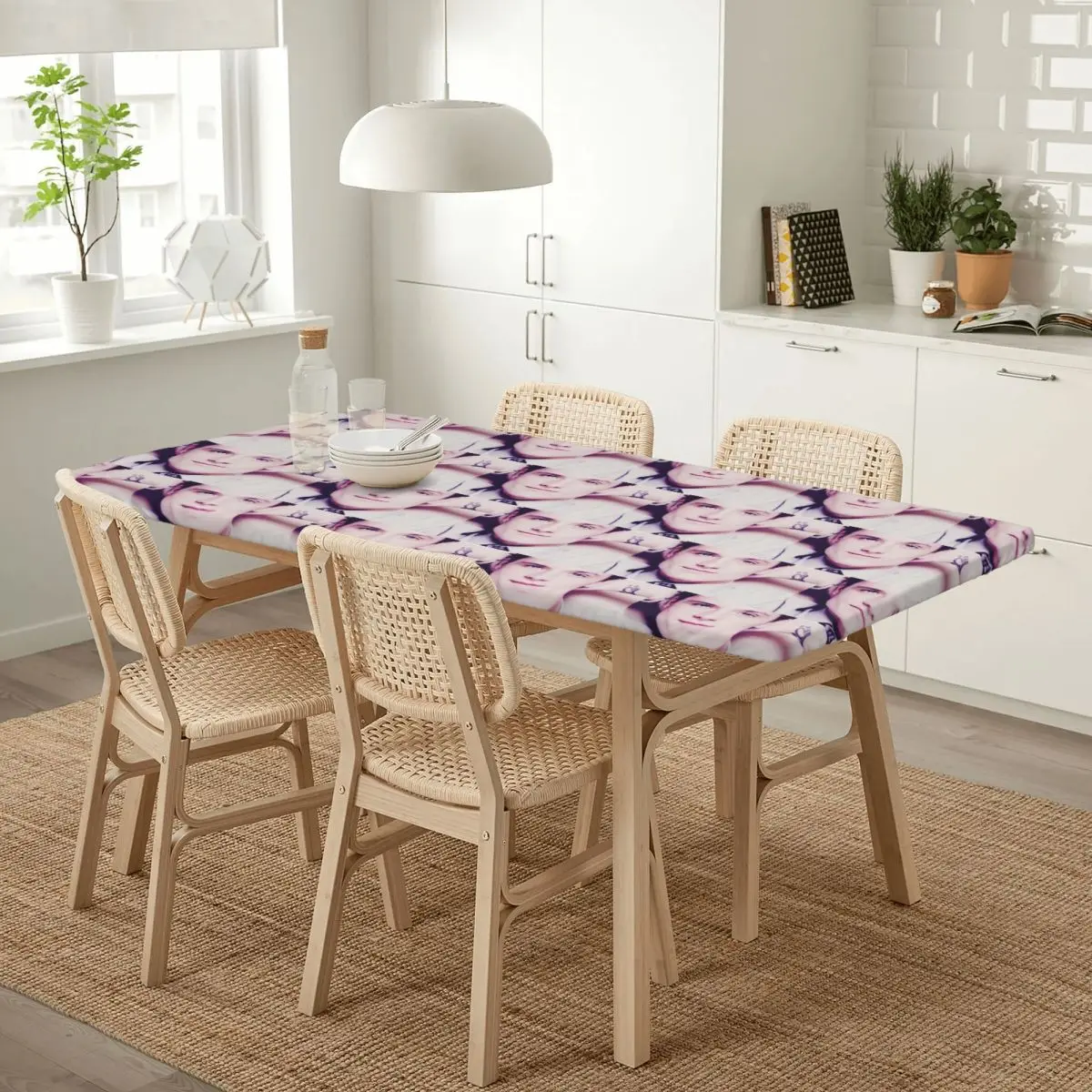 Josh Hutcherson Whistle Meme Song Music Customized Rectangular Tablecloth Waterproof Table Cover for Dining Events Table Cloth