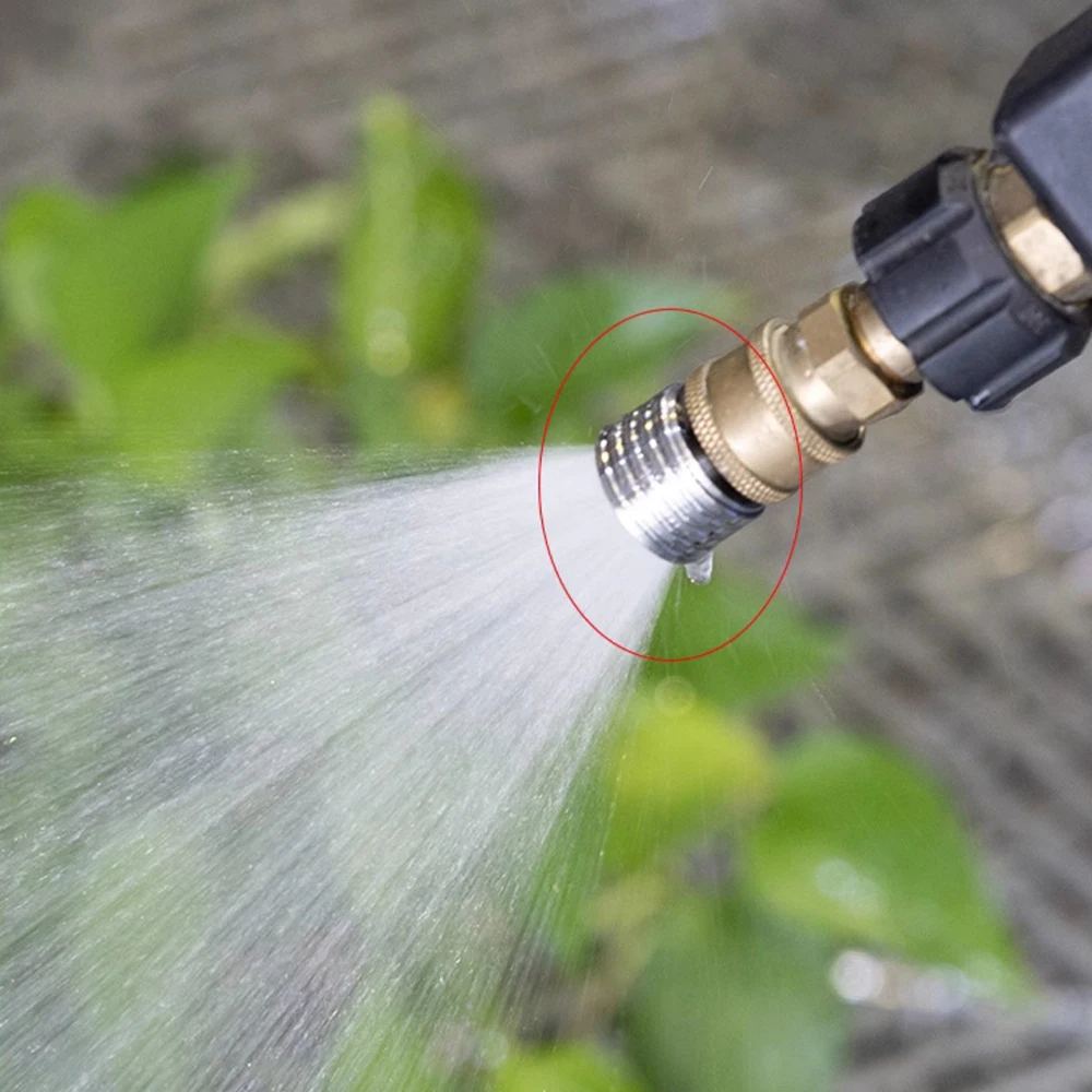 Hochdruck-Wasserpistolen-Schnittstelle, Waschdüse, Duschklingen aus Edelstahl, 1/4 Schnellanschluss, Waschen von Autos, Garten, städtisches Werkzeug – Detail 1