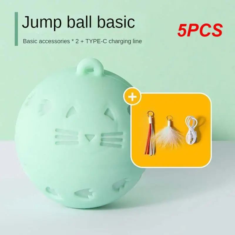 5PCS Cat Game Toys Usb Crazy Mode Multimode Vibration Induction With Breathing Light New Cat Toy Type-c Pet Supplies Pc Silicone