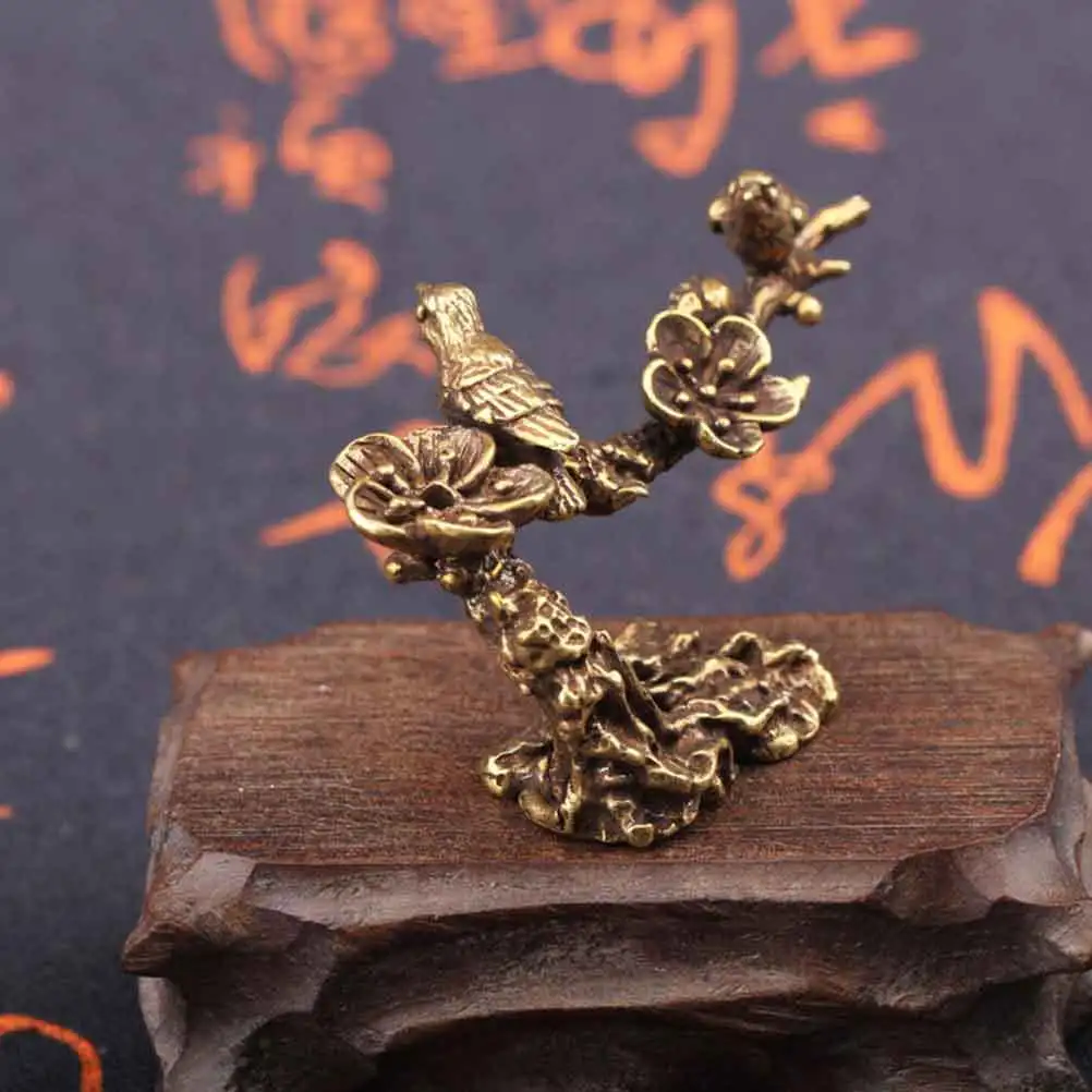 

2Pcs Dujiangniao Ornament Fine Workmanship Metal Tabletop Decor for Living Room Bedroom Desk Use Vintage Style Branch Stand