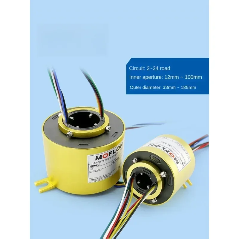 Slide ring rotating conductive collector brush through hole inner diameter 2 4 6 8 12 wire connector Slip contact ring