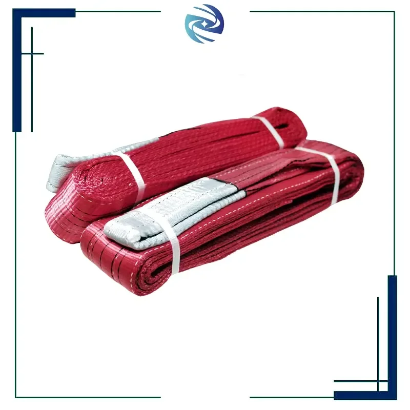 durable CE EN1492-1 Certified 5T 4M Red Double Eye Polyester Heavy Lifting Sling 1-Year for Construction Marine