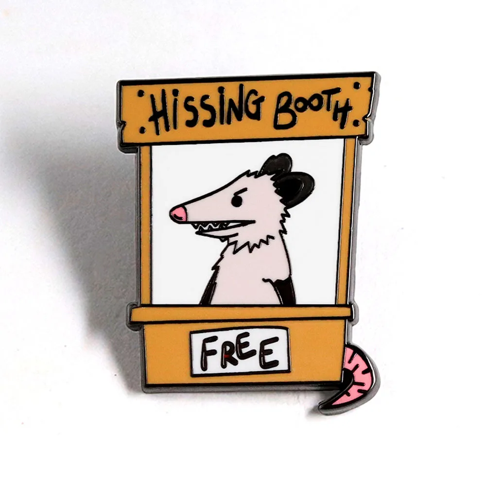 Funny Possum Hissing Booth Free Brooch Cartoon Style Animal Badge Clothing  Bag Accessories Unique Gift For Pranks Enthusiasts