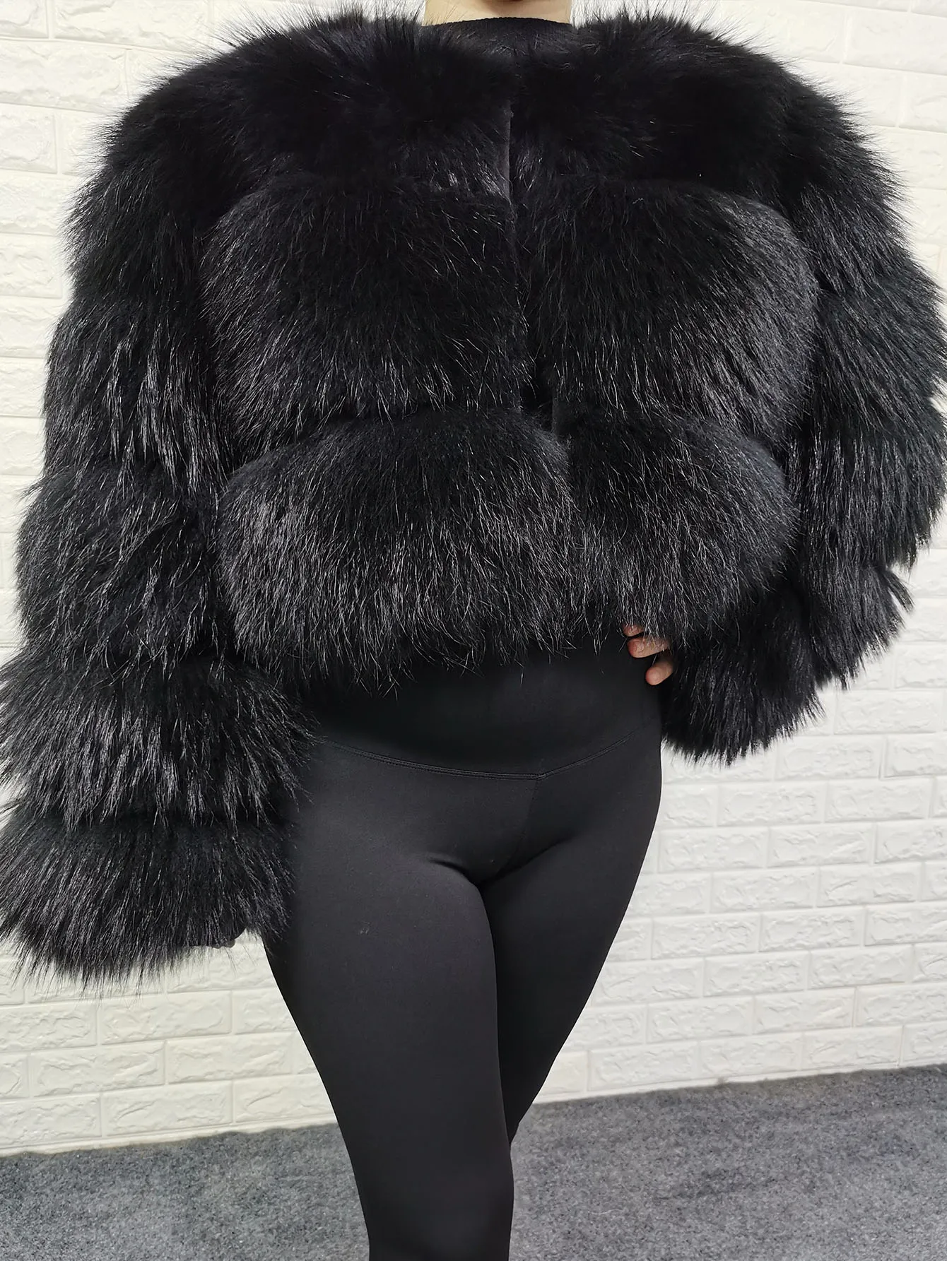 2026 Plus Size tops Black Real Raccoon Fur Coat Women Natural Leather Clothing Curve coat winter jackets outerwears Female Vest