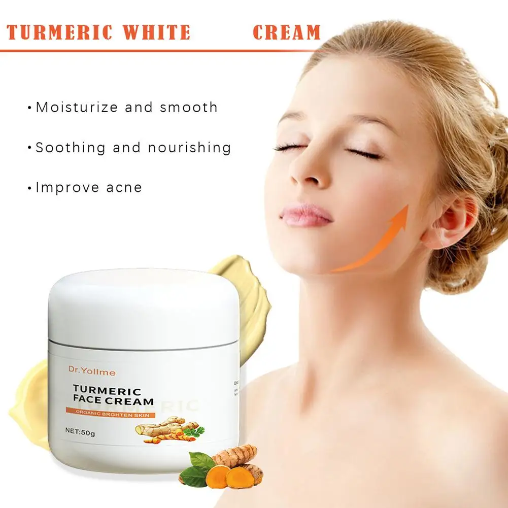 50g Turmeric Face Cream For Face Body Natural Turmeric Skin Brightening Lotion Vitamin E Cream With Hyaluronic Acid And Col B2v5