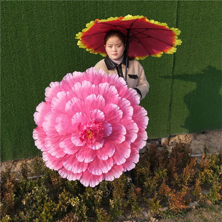 1/5pcs 70cm Retro Chinese Peony Flower Umbrella for Children Kids Dance Performance Props Wedding Decoration