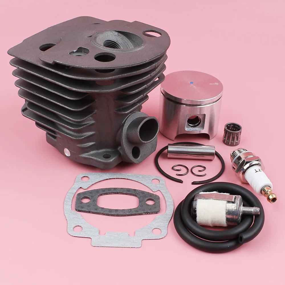Cylinder Piston Fuel Filter Line Spark Plug Gasket Kit For Husqvarna 55 51 Chainsaw Garden Tool Part 46mm бензопила