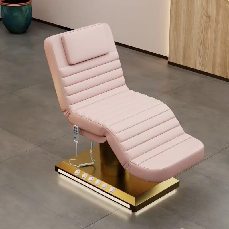 Luxe Professionele 3-Motoren Elektrische Beauty Stoel Stille Verstelbare Gezichtsmassagetafel Wimperbed met Afstandsbediening 180 ° Platte ligstoel salon spa kliniek medische meubels CE RoHS