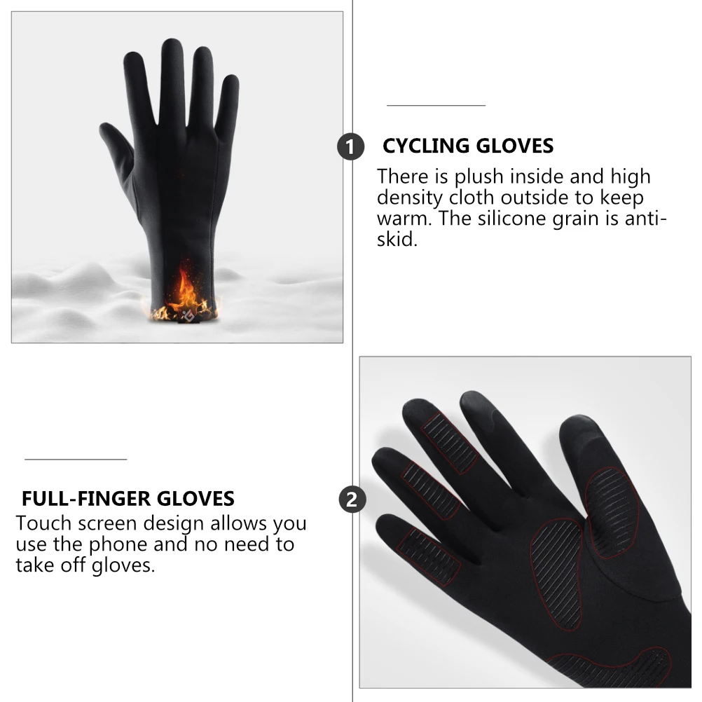 

Winter Outdoor Sports Full-Finger Gloves Touch Screen Anti-Skid Warm Cycling Mountaineering Protective Mitts Light Thin Lining