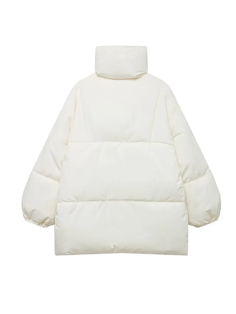 TFAFXY Women Winter Jacket Thicken Cotton Oversize Coats Elegant Long Sleeve Zipper Parkas Jackets Casual Fluffy New Outwear