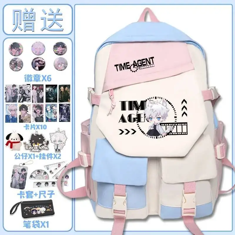 

Anime Game Chibi Black Pink Link Click Student School Bags Large Capacity Mochilas Backpacks For Cute Kawaii