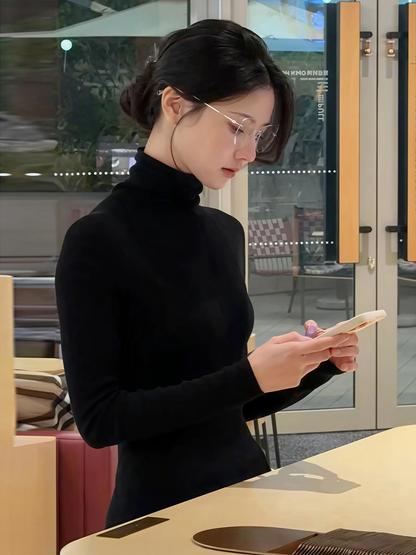 Gola alta feminina thiened longo sve camiseta térmica inverno fino ajuste base de veludo irt ao ar livre wearable roupa interior