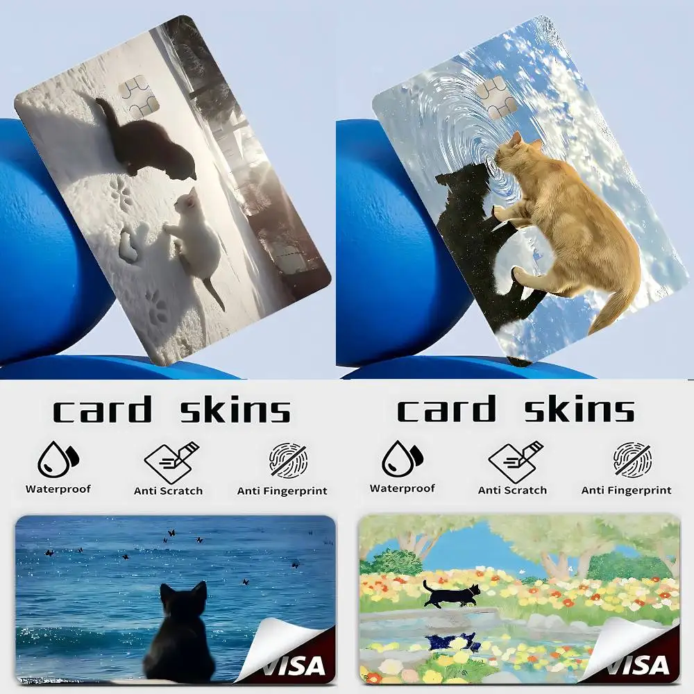 Healing Kitten Credit Card Skin Stickers Matte Anti Scratch Suitable For VISA Card Bus And Subway Contactless IC Cards