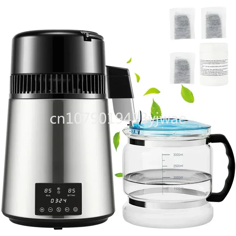 4L 750W water distiller purifier filter dispenser drinking bottle softener dual temp display overheat protection Home Appliance