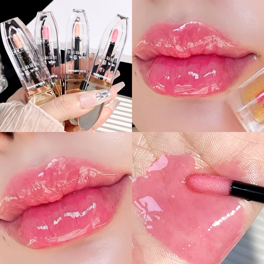 Aceite labial que cambia de Color cálido, bálsamo labial hidratante duradero, nutre el brillo de labios de agua de espejo transparente, Reduce el cuidado de las liplinas, belleza coreana