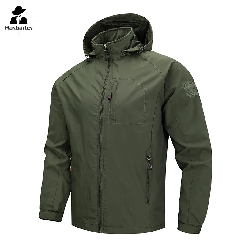 Autumn Jacket Men's Cycling Outdoor Sports Windproof Waterproof Detachable Cap Coat High Quality Comfortable Camping Windbreaker