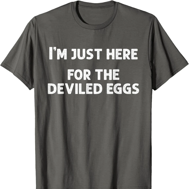 أنا فقط هنا للبيض الشيطان مضحك زوجين مطابقة القطن تي شيرت الجدة تتجه الحروف الإبداعية الرقبة قصيرة عادية تيز #5