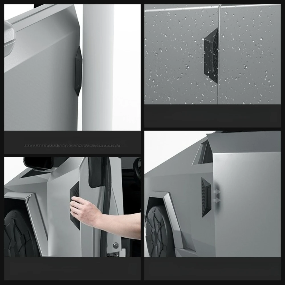 For Tesla Cybertruck 25-26 Silicone Door Outside Anti-collision Strip Scratch Resistant Protective Strip Door Handle 4PCS Set