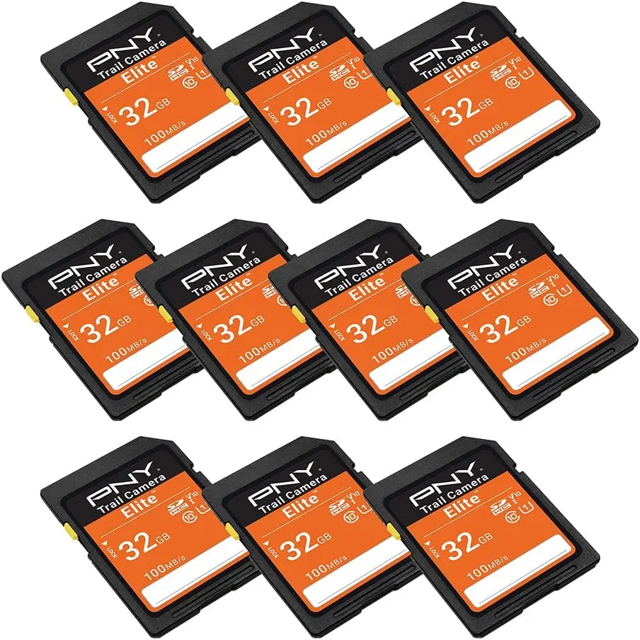 

32GB SDHC Memory Card Class 10 U1 V10 Trail Camera Flash Storage Up to 100MB/s, UHS-I, HD Photo & Video, 10-Pack