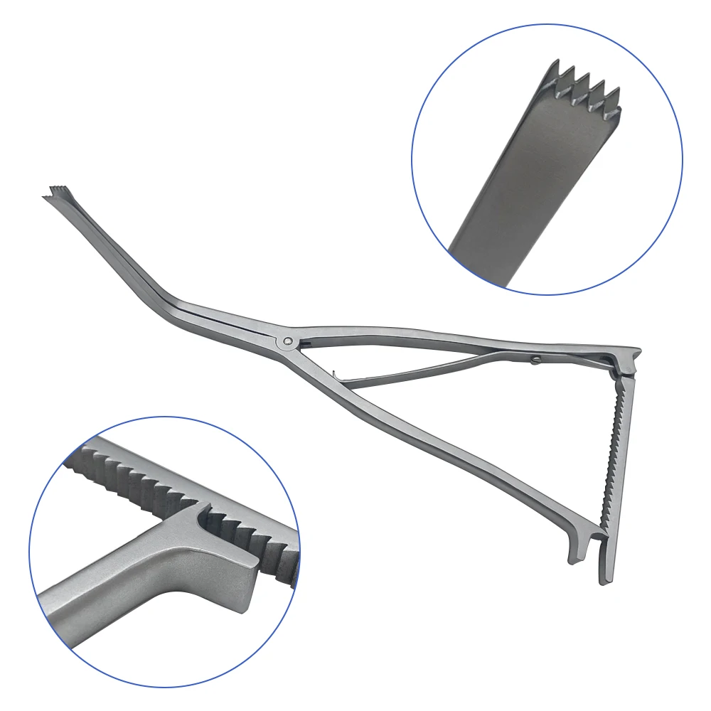 Stainless Steel Lamina Spreder Forceps Lumbar Vertebral Retractor Distractor Tool with Ratchet Lock Orthopedic Instruments