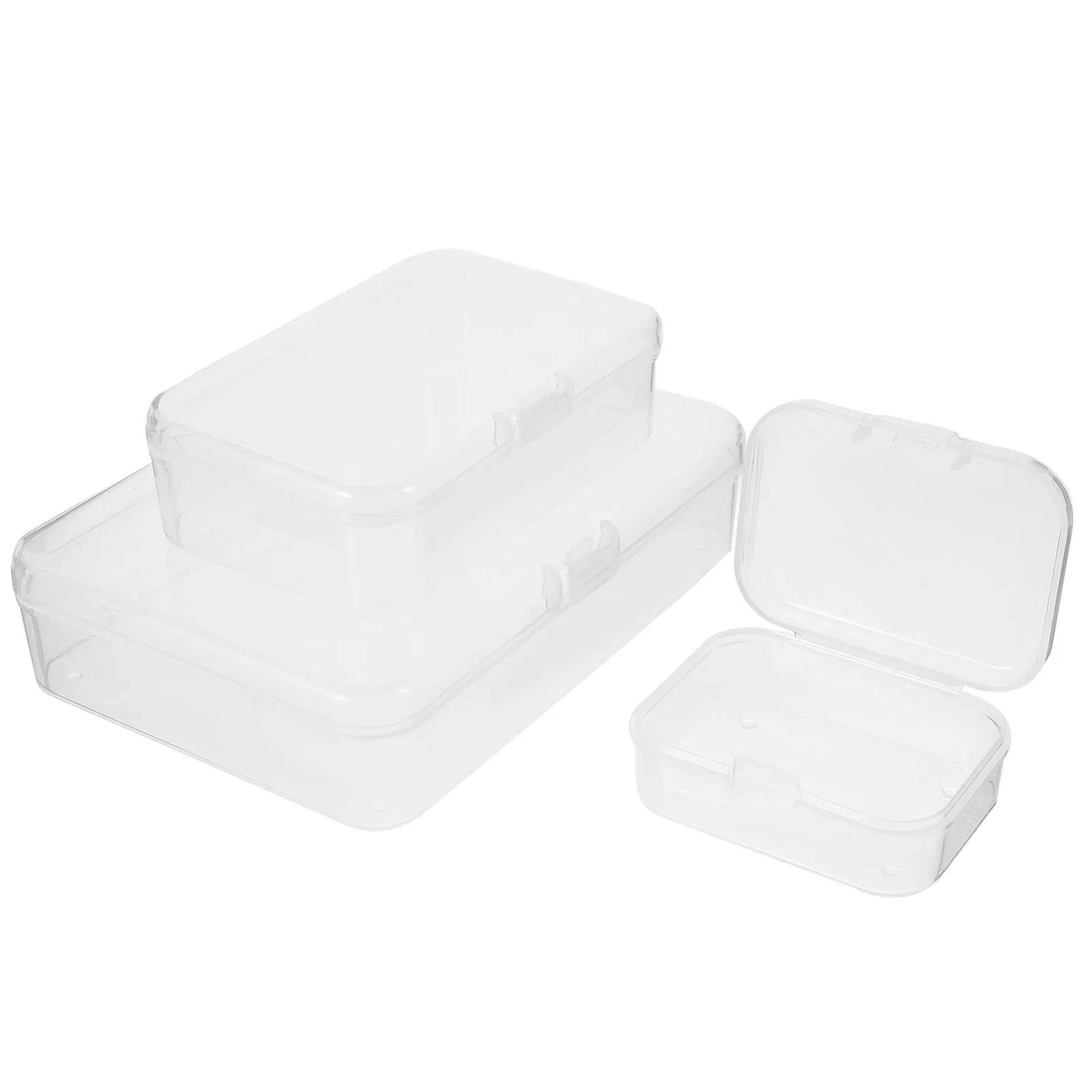 

28pcs Clear Plastic Beads Containers Empty Storage Cases Box With Hinged Lid Transparent Small Items Organizer Long Time