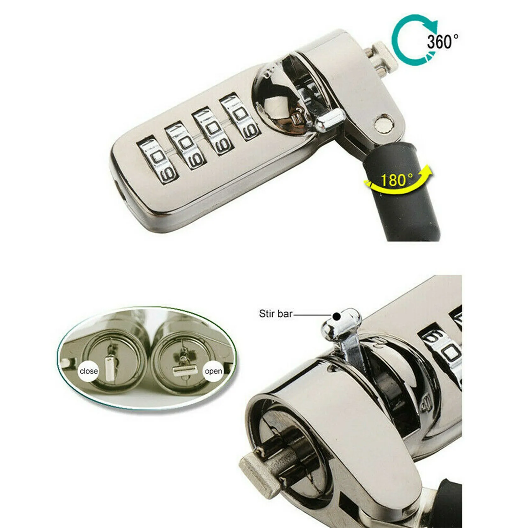 2X Security Combination Laptop Notebook Cable Lock 4 Digit Password Lock