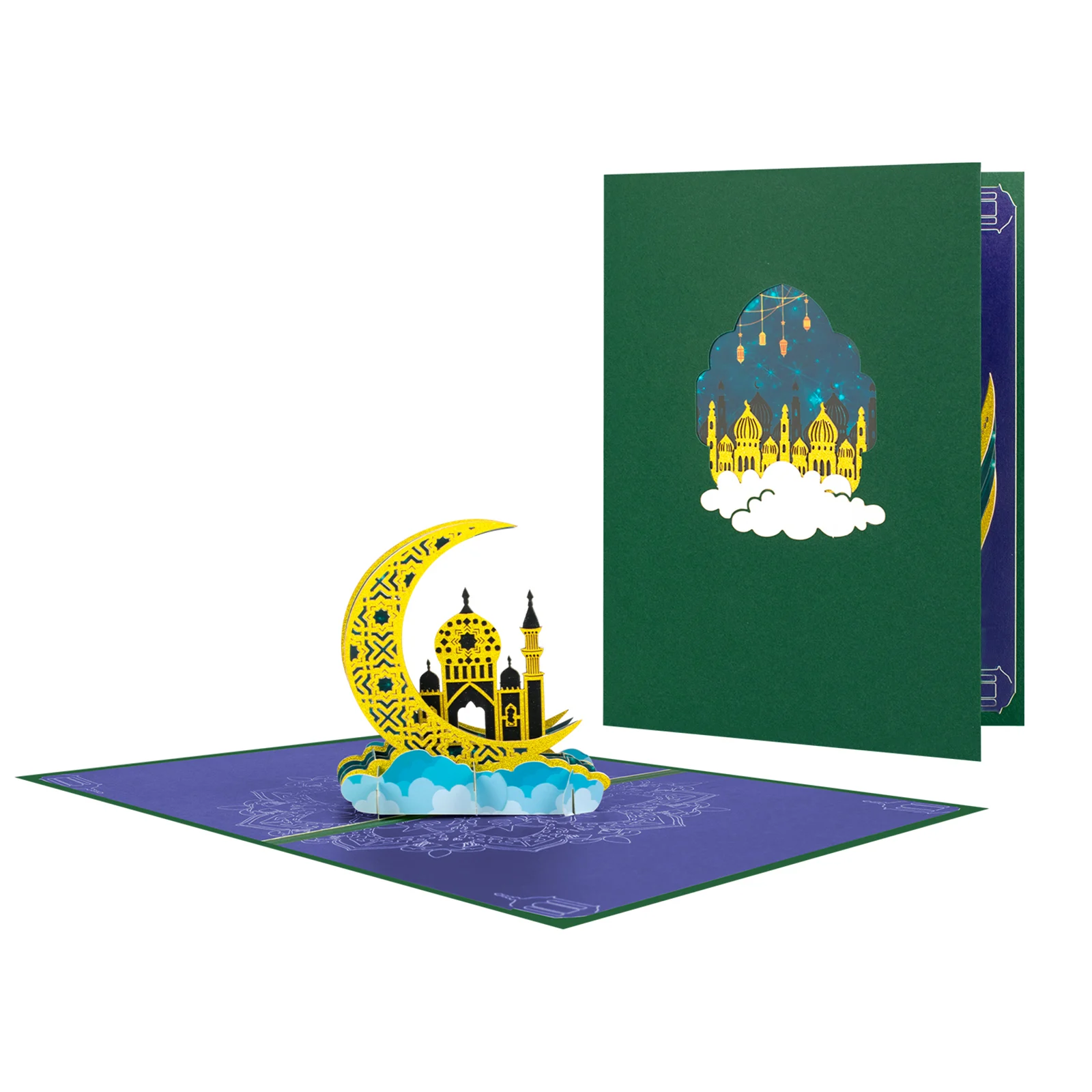 Eid Mubarak 3D Pop-Up-Karte für Islamisches Fest Muslimisches Geschenk Grußkarte – Detail 2