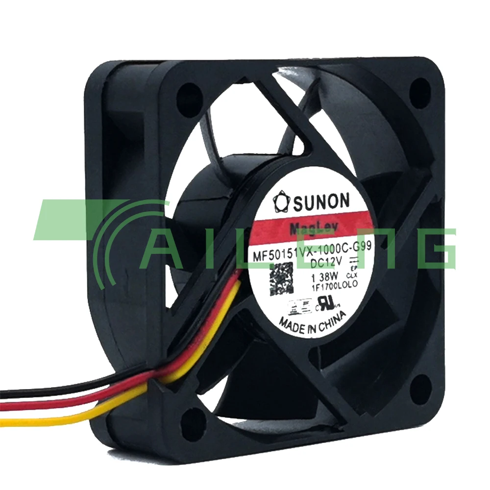 Sunon 팬의 새로운 기능 MF50151VX-1000C-G99 5015 12V 최대 공기 흐름 속도 팬 5cm 냉각 팬