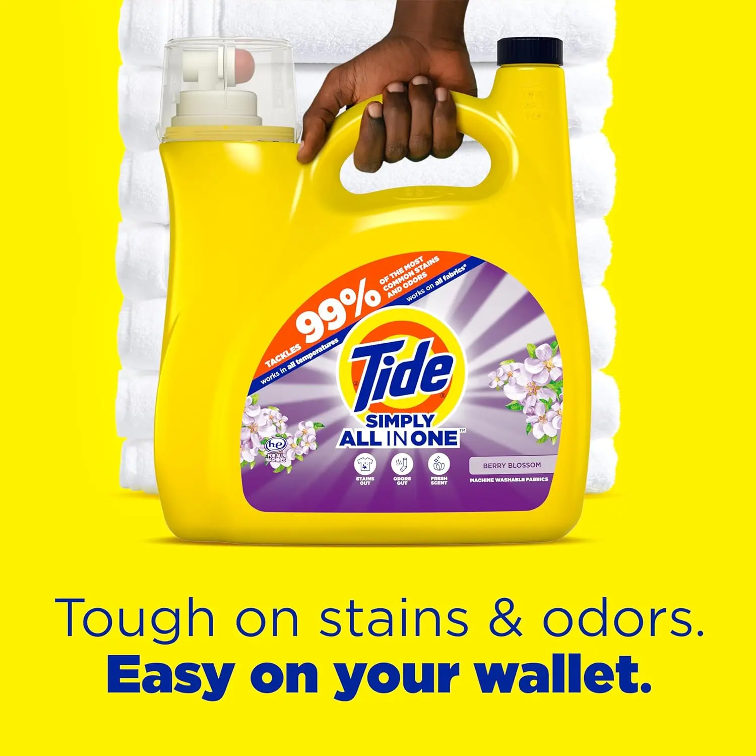 Tide Simply Clean Sensitive Liquid Laundry Detergent, Cool Cotton Scent, 89 Loads, 117 fl oz