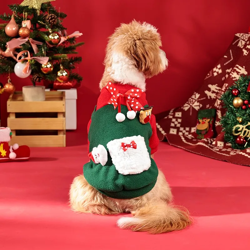 Hund Weihnachten Kleidung Elch Santa Claus Hund Katzen Mantel Hoodies Winter Verdickte Gepolsterte Warme Haustier Kleidung Weihnachten Hunde Kostüm