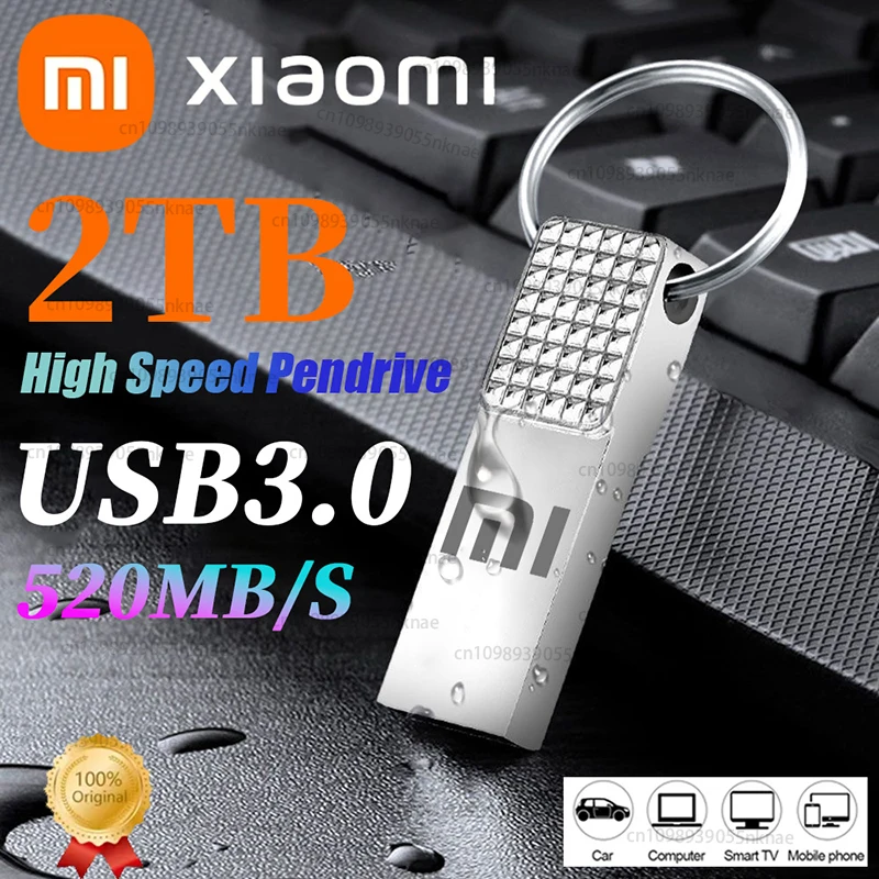 محرك فلاش Xiaomi MIJIA 2 تيرا بايت USB 3.0 محرك قلم عالي السرعة 1 تيرا بايت معدني مقاوم للماء من النوع C ذاكرة USB لأجهزة تخزين الكمبيوتر