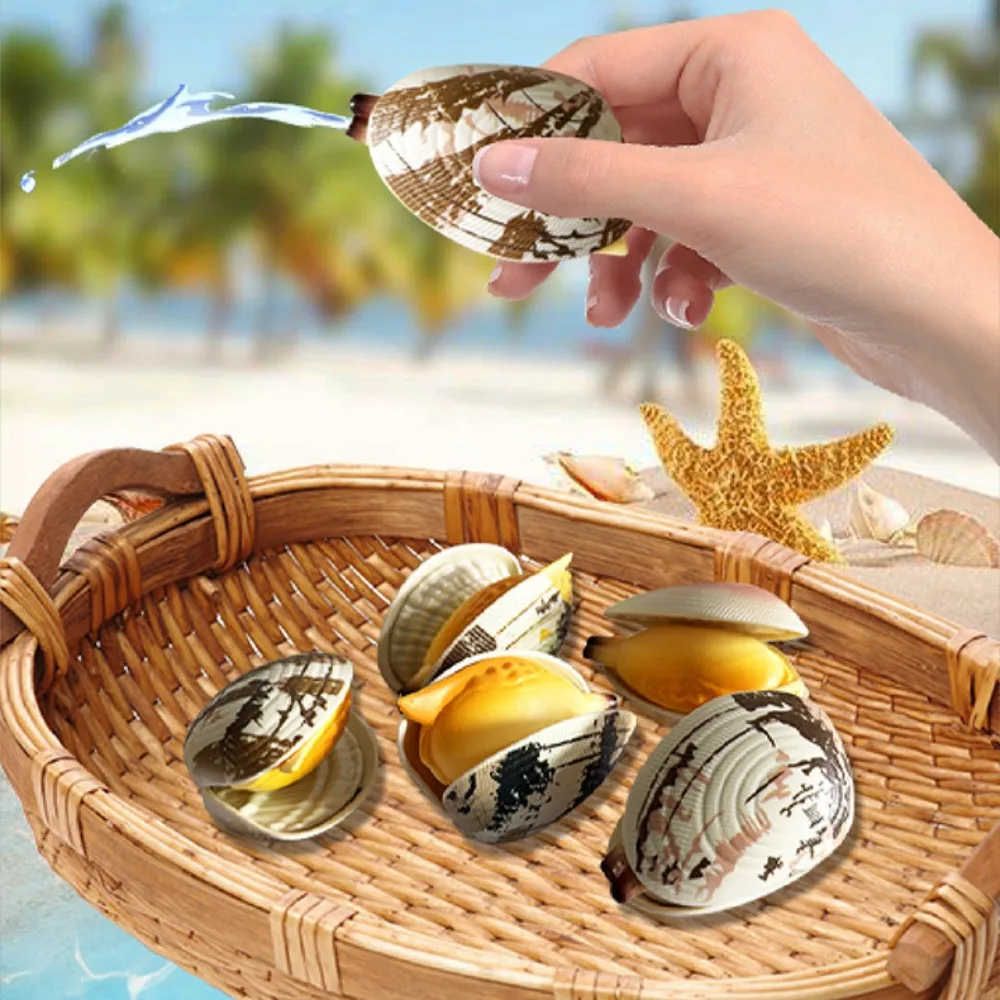 

Mini Simulated Clam Toy Prank Water Spray Water Absorption Prank Toys Press Shell Shape Children's Mini Water Gun Playing Toys
