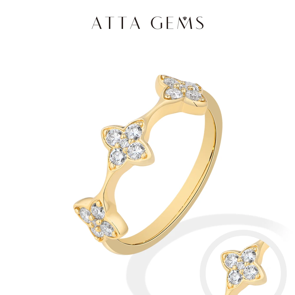 

Кольцо ATTAGEMS Lucky Clover Flower с муассанитом для женщин, из стерлингового серебра S925, с бриллиантом Starlight, обручальное, подарок на День матери 2026