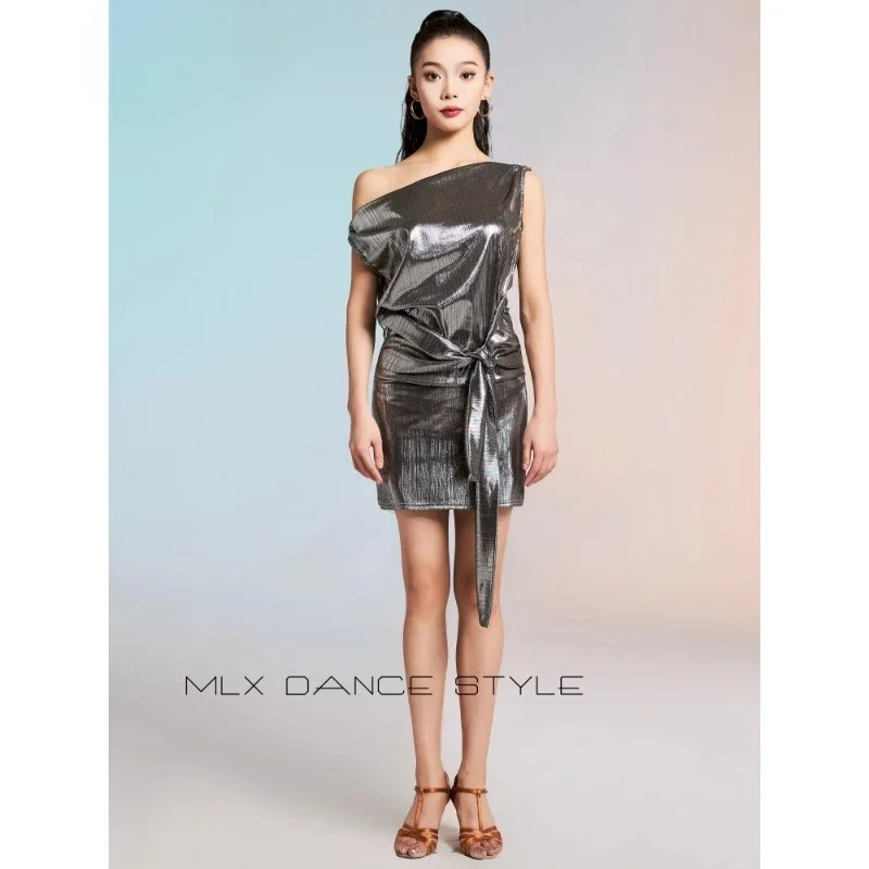 Robe de danse latine personnalisée pour femmes, tenue d'entraînement, combinaison à bretelles pour femmes adultes, livraison gratuite