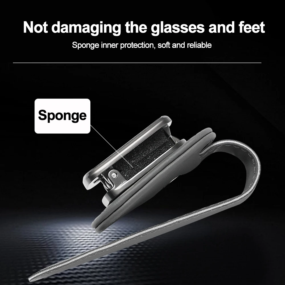 Universal Car Sunglasses Holder Magnetic Eyeglass Hanger Clip Magnetic Leather Eyeglass Hanger Clip Car Accessories image 4