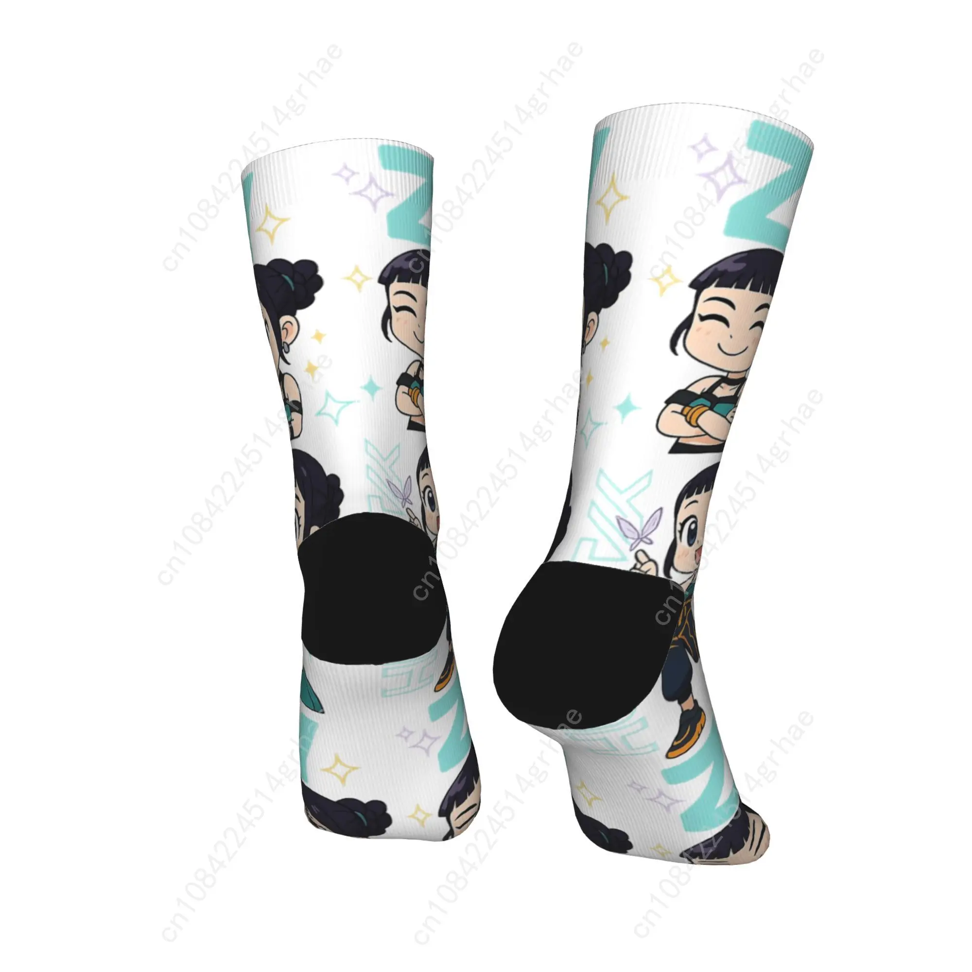 Kpop Demon Hunters Zoey Huntrix Girls Socks  Graphic Stockings Non Slip Couple Socks Soft Breathable Spring Gothic Running Socks