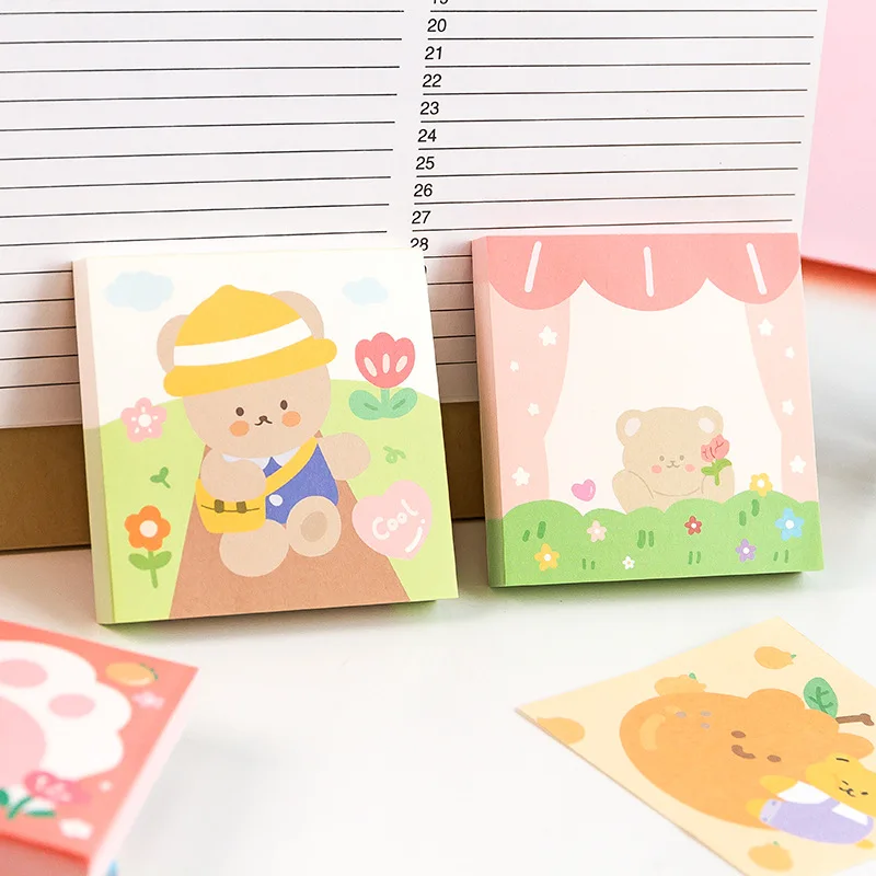 Mr. Bear II Kawaii Square Notes Cartoon Message Book Memo Pad Paper 10 Types 100 Sheets