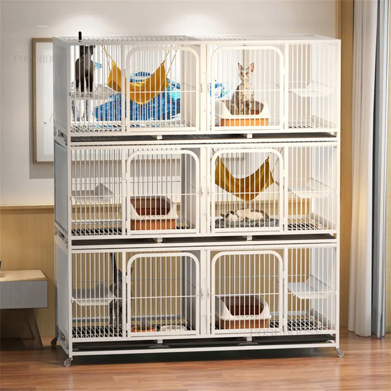 Indoor Cat Cages Breeding Cages Three-layer Cat House Household Cat Cabinet Dog Breeding Cages Pet Cat Dog Cage Cats Cottage