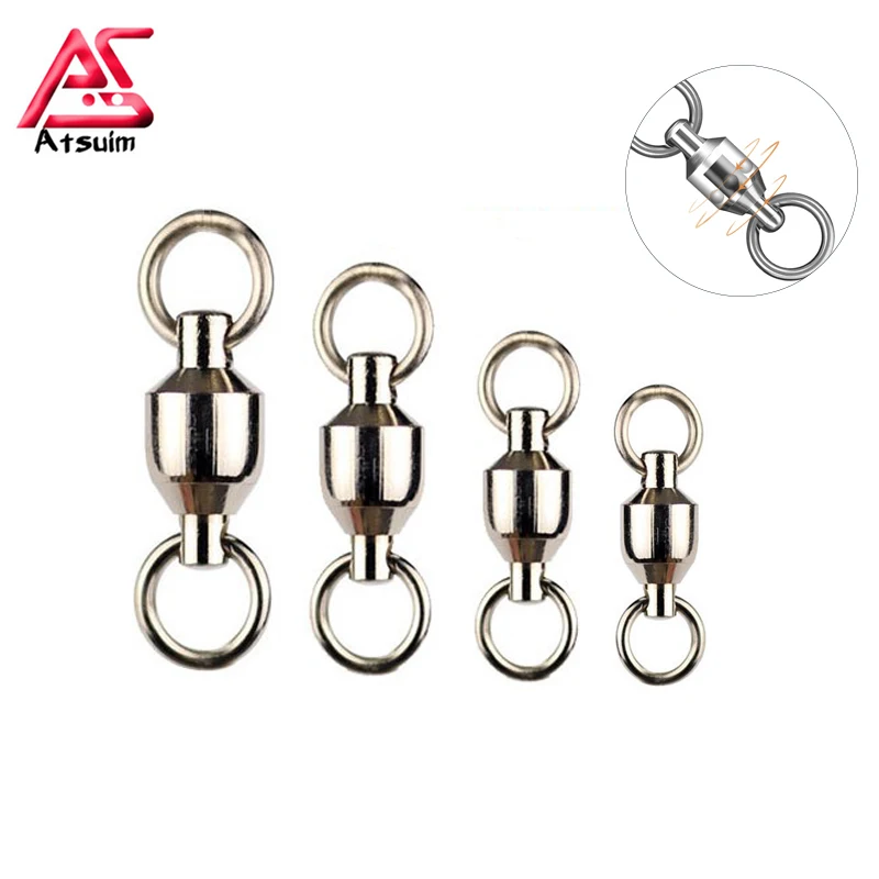 

20pcs Fishing Swivels Heavy Duty Ball Bearing Barrel Fishing Rolling Swivel 8-shaped Ring Stainless Steel Connector