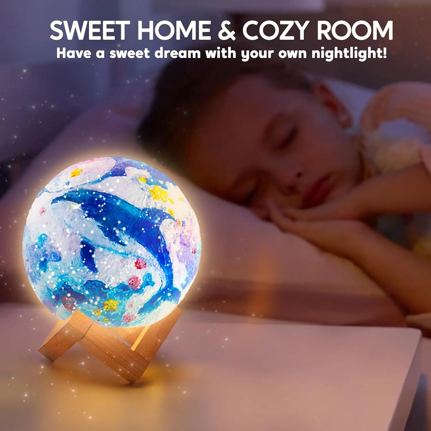 JOYFY لتقوم بها بنفسك ثلاثية الأبعاد ضوء الليل القمر للطفل طلاء مجموعة مصابيح القمر الخاصة بك غالاكسي مصباح الفنون والحرف عدة الأنشطة المدرسية الهدايا #4