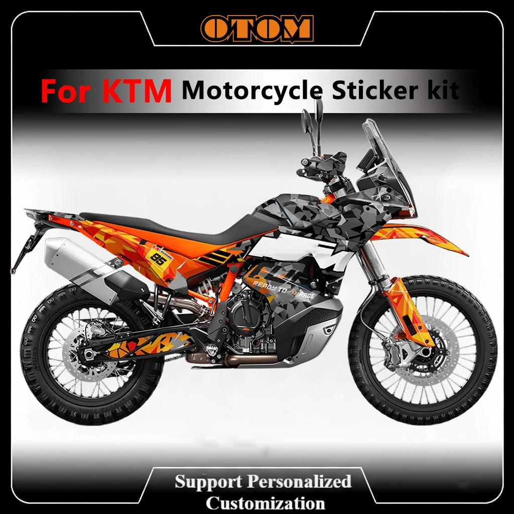 for KTM Adventure 790 890 S R 2023-2026 Customize Motorcycle Graphics Decals Glossy Background Sticker Kit