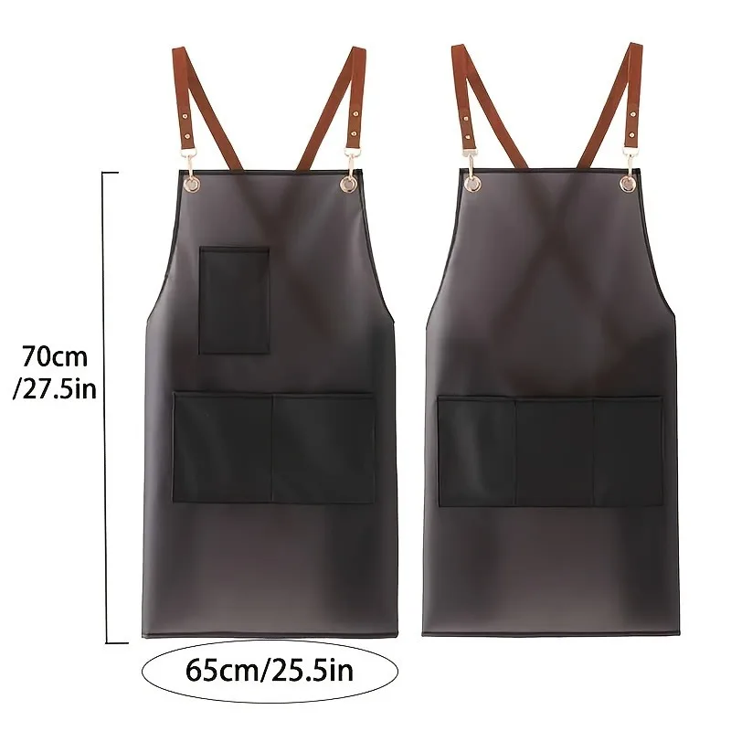 1pc Heavy-Duty Adjustable Apron - Lightweight Kitchen Apron with Multiple Utility Pockets, for Cooking, BBQ,
