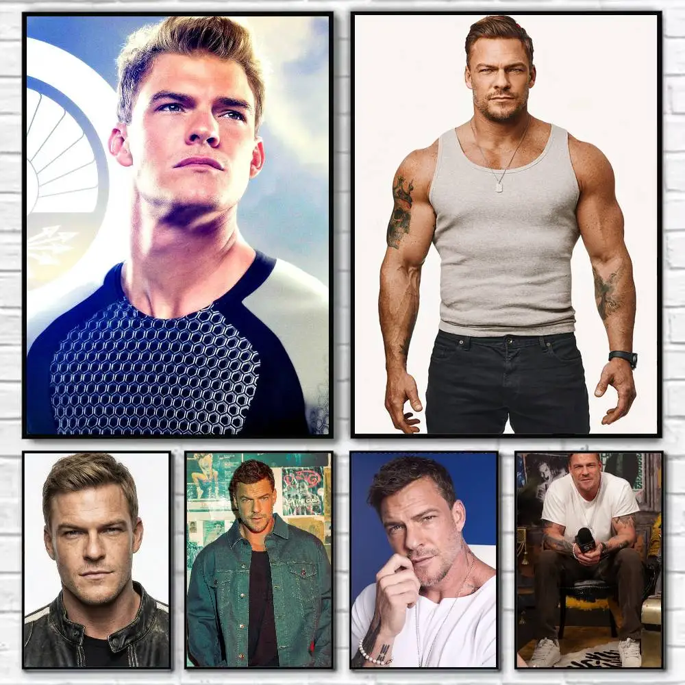A-Alan Ritchson Poster Self-adhesive Art Waterproof Paper Sticker Coffee House Bar Room Wall Decor