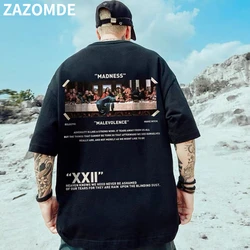 ZAZOMDE 2022 New High Street T Shirt Streetwear Men Hip Hop Printed T-Shirts Summer Hot Sale Harajuku Cotton Tee Male Loose Tops