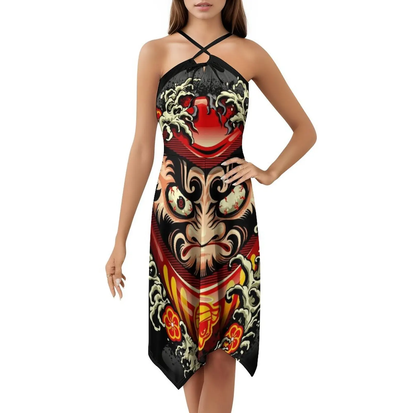 دمية داروما فستان بوهيمي عتيق بأكمام منتفخة أو خيارات بدون أكمام للنساء فستان داروما دمية داروما دمية يابانية مسائية #5